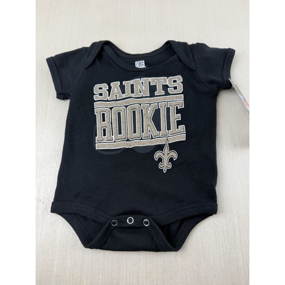 New Orleans Saints Bodysuit 0-3 Mo Outfit NFL NWT Black Football Outer Stuff